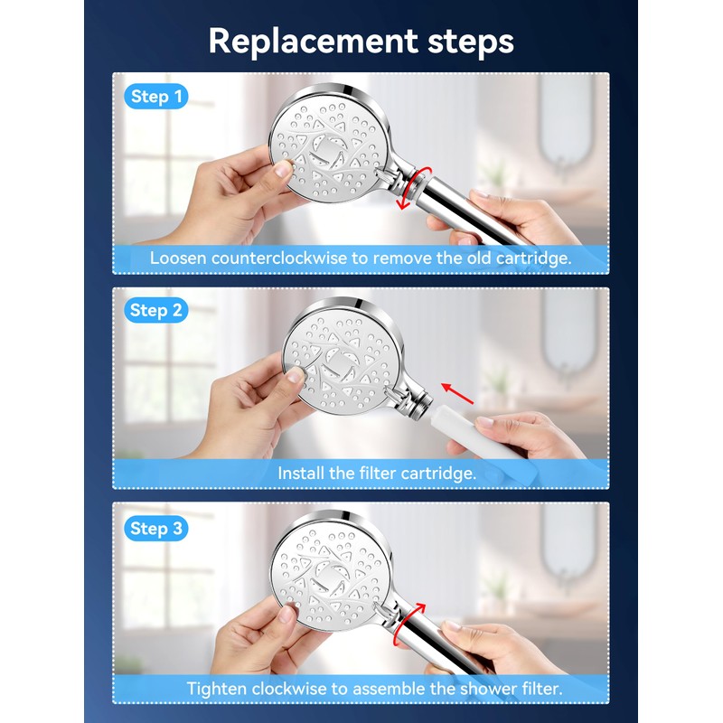 Magichome 2Pack Shower Filter Replacement Cartridges, Shower Head Filter for