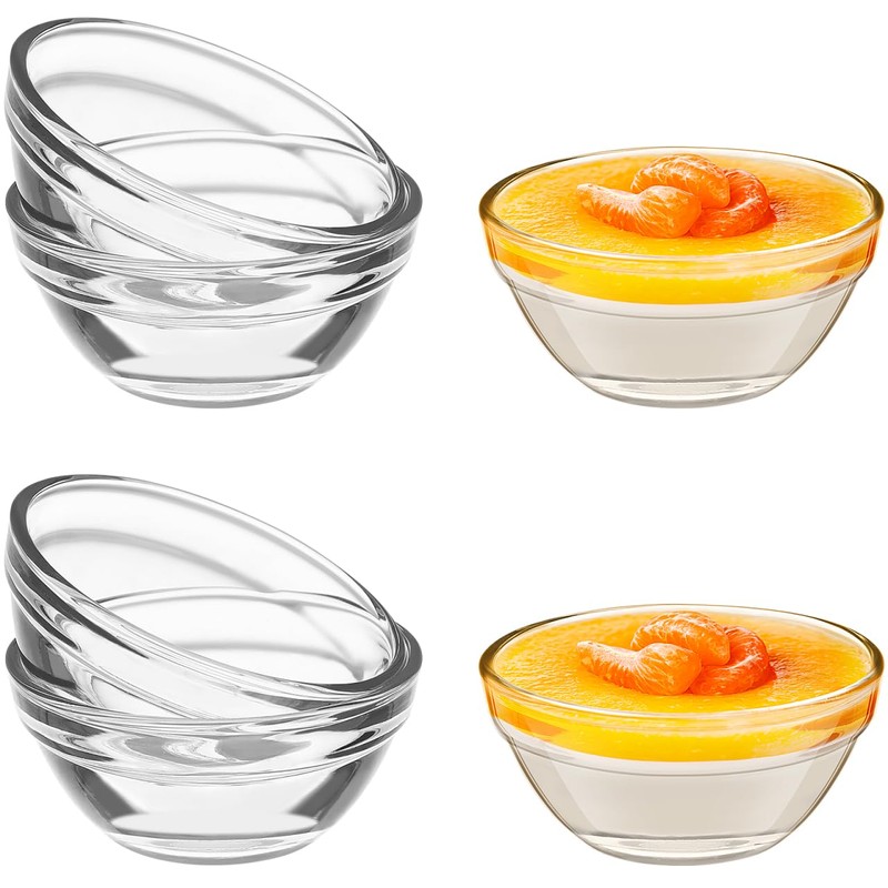 Small Prep Mixing Bowls: 2.3x1.1Inch Mini Prep Bowls Stackable Glass