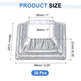 sourcing map 30Pcs Post Base Cover, 2.25"x2.25" (Internal Size 1"x1") Metal One-Piece Post Skirt, Porch Column Wrap for Post Fence Deck Cable Railing Baluster Stair Rails, Silver