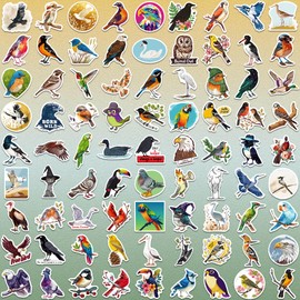 102Pcs Bird Stickers, Cool Bald Eagle Waterproof Decals, Cute Bird Stickers for Water Bottles Laptops Phones DIY Scrapbooking Luggage Skateboard