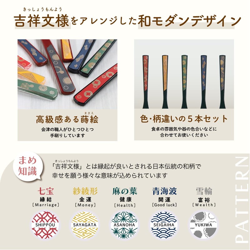 Taiwa Spoon, Plastic, Aizu Lacquer, Black, Set of 5, 5