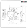 KOTARBAU® Mortise Lock 72/45 mm for Interior Doors Universal PZ