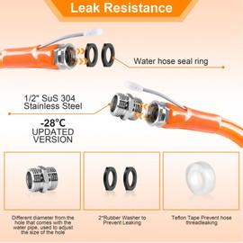 Ficstar 30FT Heated Water Hose for RV, Heated Drinking Water Hose Antifreeze to -45°F, Water Heater Thermostat with Self-regulating Function, 5/8" I.D. with 3/4" GHT Adapter, Lead and BPA Free,No Odor