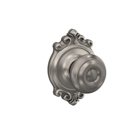 SCHLAGE F10 GEO 619 BRK Brookshire Collection Georgian Passage Knob, Satin Nickel