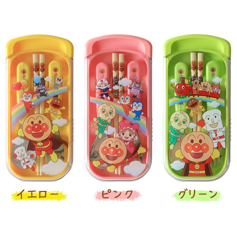 LEC Anpanman Character 3 Piece Set (Chopsticks/ Spoon/ Fork) in