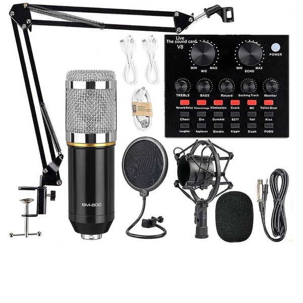 BM Podcast Equipment Bundle BM-800 Condenser with Voice Changer Recording