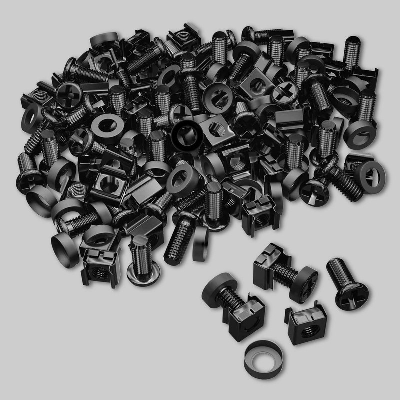 Leadrise 50-Pack M6 x 16mm Computer Rack Mount Cage Screws,