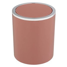 WENKO Inca Cosmetic Bin, 2 Litre Capacity, Waste Bin for Guest Toilet, Bathroom Bin with Swing Lid, Small Plastic Waste Bin, BPA-Free, Diameter 14 x 16.8 cm, Antique Pink