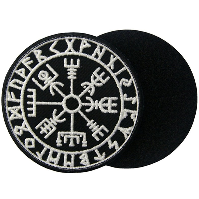 Viking Compass Norse Rune Glow in the Dark Embroidered Velcro