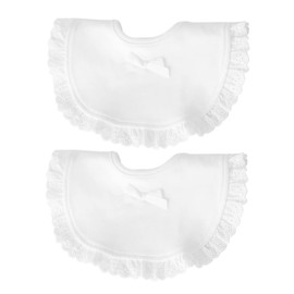 RORPOIR 2 Pcs Lace Baby Bibs Soft Cotton Dining Drool Bibs for Newborns Stylish Lace Design Ideal for Feeding Teething for Baby Girls Lightweight Absorbent