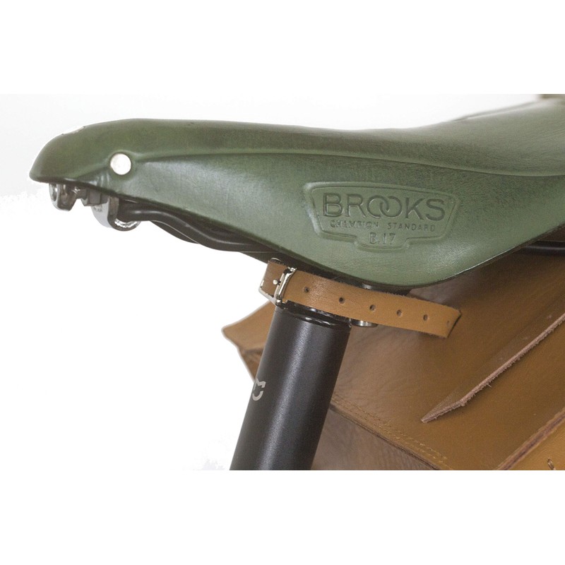London Craftwork Large Bicycle Bag Genuine Leather Saddle/Handlebar/Frame Bag HONEY