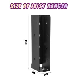 8 Pcs Concealed Joist Hangers, 2"x8" Outdoor Trim Concealed Flanges, Q235B Steel Powder Coated Concealed Mount Joist Hangers for 2"x8" Beam Swing