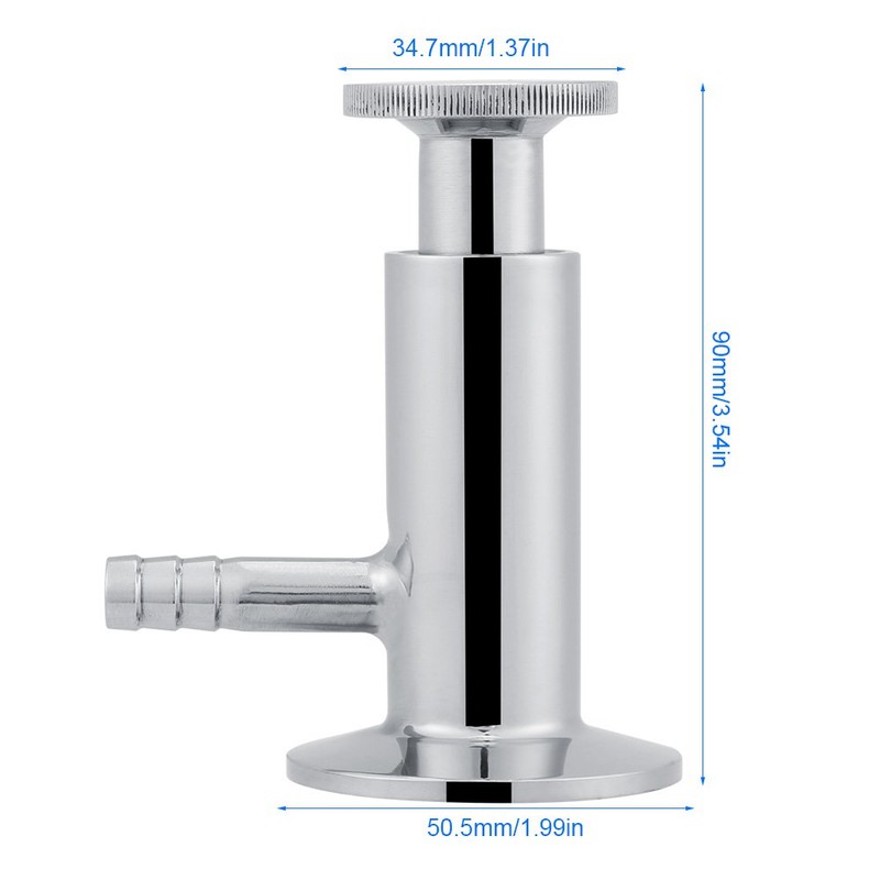 Sanitary Sample Valve, 2 Inch(50.5mm) Ferrule Sanitary Stainless Steel SUS304