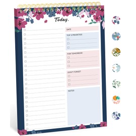 To Do List Pad - To Do List Notebook for Work with 52 Sheets, Undated Daily Planner Perfect for Daily Tasks and Goal Setting, To Do List Notepad Suitable for Office, Home and School - Twilight Petals