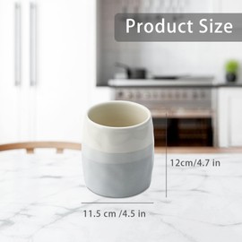 YoHyien Ceramic Kitchen Utensil Holder, Organiser Container for Kitchen Utensils, Kitchen Utensil Storage, Kitchen Utensil Holder, Cooking Utensil Holder for Cutlery, Cooking Spoon, Spatula (S)