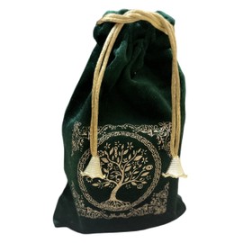 Indian Consigners Soft Velvet Pouch for Tarot, Altar, Rune, Gift, Crystal, Jewelry Wrap Bags for Precious, Sacred and Spiritial Item (Green)