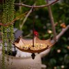 AIMALL Outdoor Metal Bird Feeder Umbrella Shaped Hanging Garden Birdbath