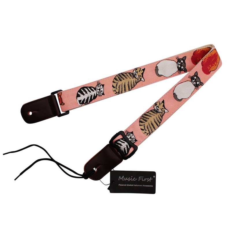 MUSICFIRST® "MISS CAT" Soft Cotton Ukulele Strap Ukulele Shoulder Strap