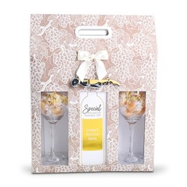 Alder Creek Gift Baskets Cheers to You Wine Tote Gift Set with 2 Glasses, Bottle Opener, and Wine Display Box