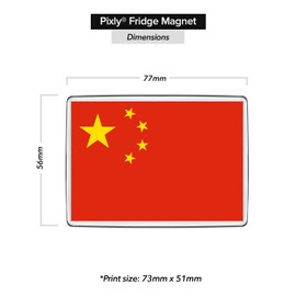 Pixly® China Flag Fridge Magnet Large Jumbo Size Chinese People's Republic Keepsake Country Souvenir Novelty Refrigerator Magnets Gift