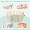 Foldable Wooden Playpen,Large Baby Gate Playpen with Child-Proof Lock-Easy Assembly,