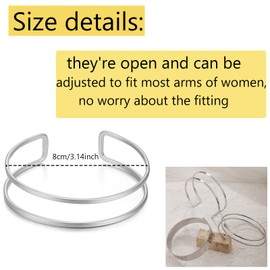 YVVLEE 6 Pieces Minimalist Gold Arm Cuff Bracelets Set Adjustable Coil Bangle Upper Arm Cuff Armband Jewelry Set for Women