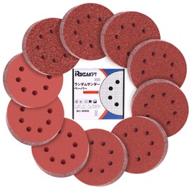 IROKCAKPT Disc Sandpaper 5-Inch, Sander Paper, Round, 8-Hole, Magic Style Sanding Discs, 100-Piece Set (#40/#60/#80/#120/#180/#240/#320/#400/#600/#800 x 10 Each) Random Sander Sandpaper, for