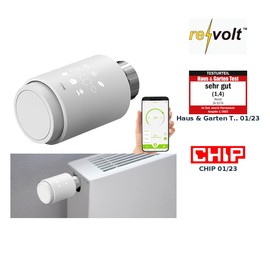 revolt Radiator Thermostats: Programmable Radiator Thermostat with Bluetooth, App, LED Display (Thermostat Heating Digital, Radiator Thermostat Bluetooth, Programmable)