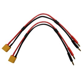 Apex RC Products XT90 Connector Plug -> 4mm Banana Plugs Battery Charge Lead Adapter Cable - 2 Pack 1416
