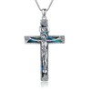 HUKKUN Crucifix Jesus Cross Necklace Sterling Silver Jesus Christ Cross