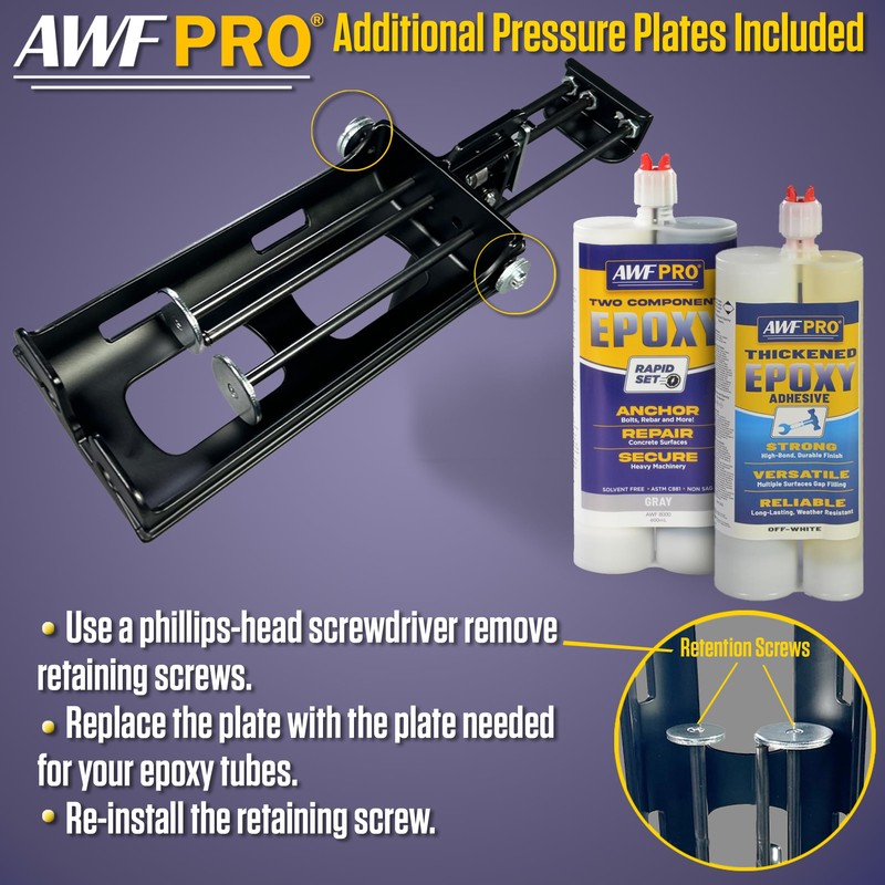 AWF PRO Dual Cartridge Epoxy Gun for 400mL, 450mL, 600