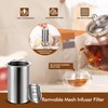 HIWARE 1500ml Glass Teapot with Removable Infuser, Stovetop Safe Tea