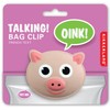 Kikkerland Pig Talking Bag Clip, Rubberized Coating, Fun Oinking Sound,
