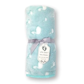 effe bebe Ducky Coral Fleece Baby Stroller Blanket 30"x40" French Green