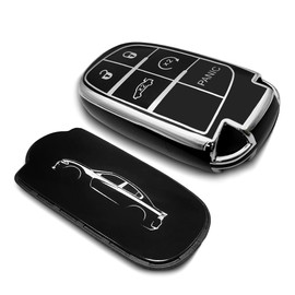 for Dodge Challenger Dodge Charger Creative Logo Key Fob Cover Case Soft TPU Full Protection Key Fob Protector Shell (dodge charger, line)
