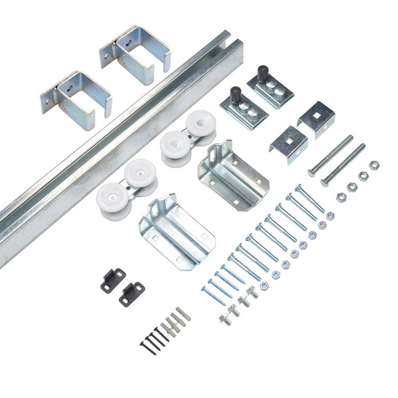DIYHD 6FT Raw Material Galvanized Box Track Ceiling Mount Sliding