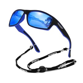 Karsaer Sunglasses Men's Polarised Sports Glasses Women Driving Fishing Cycling Glasses TR90 Frame UV400 Protection 5171, blue