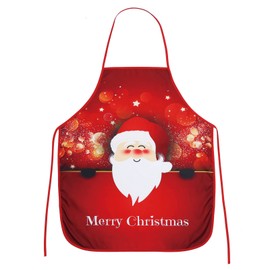 Lifreer Christmas Apron, Santa Cartoon Kitchen Apron, Red Merry Christmas Cooking Apron for Women Men, Professional Chef Apron for Xmas Home Kitchen Dinner Cooking Baking BBQ