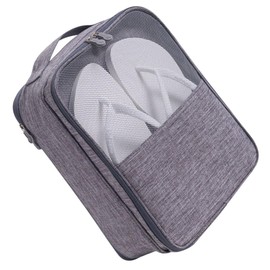 PACKOVE Travel Shoes Bag Large Capacity Organizer Pouch with Smooth Zipper for Shoes Toiletries Makeup Multifunctional Hanging Storage Grey