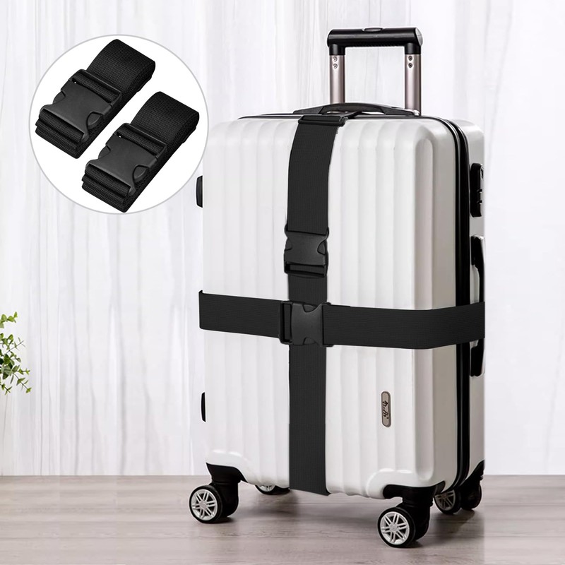 Black Suitcase Strap 195 cm Luggage Strap Long Suitcase Luggage