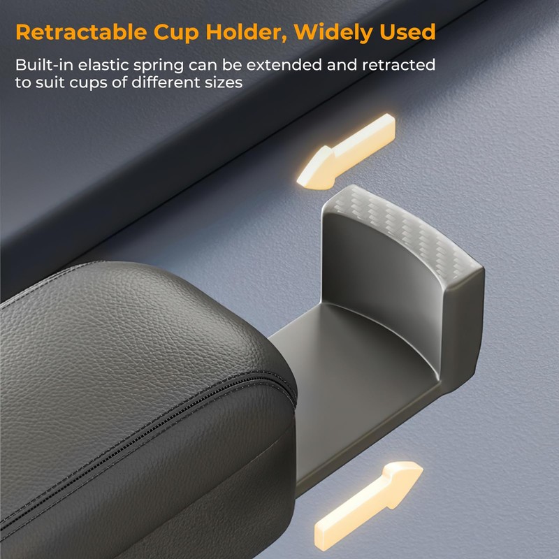 WODHMIEY Universal Car Armrest Box,PU Leather Armrest Extender, Height Adjustable