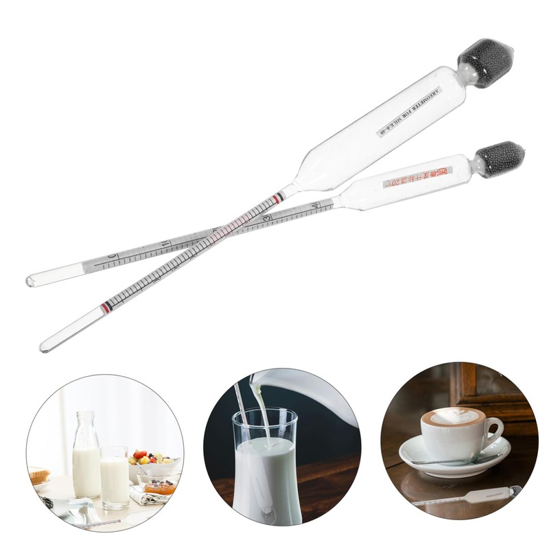 Alipis 2 Sets Glass Milk Lactometer and Sugar Hydrometer Measuring