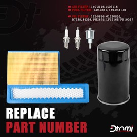 Air Filter, Oil Filter & Fuel Filter with Spark Plug Compatible with Onan RV QG Generators 5500 7000, HGJAA HGJAB HGJAC & Marquis Gold/RV QG Marquis Platinum QG EFI Replaces# 140-3116, 122-0836