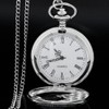 Tiong Silver Vintage Hollow Engraved Dragon Pocket Watch with Chain