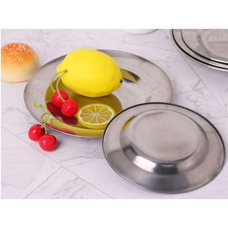 Menax - Set of 12 Snack Plates in Stainless Steel