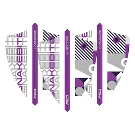 RED DRAGON Peter Wright Snakebite Hardcore Freestyle White Stack Dart Flights - 3 Sets Per Pack (9 Dart Flights in Total)