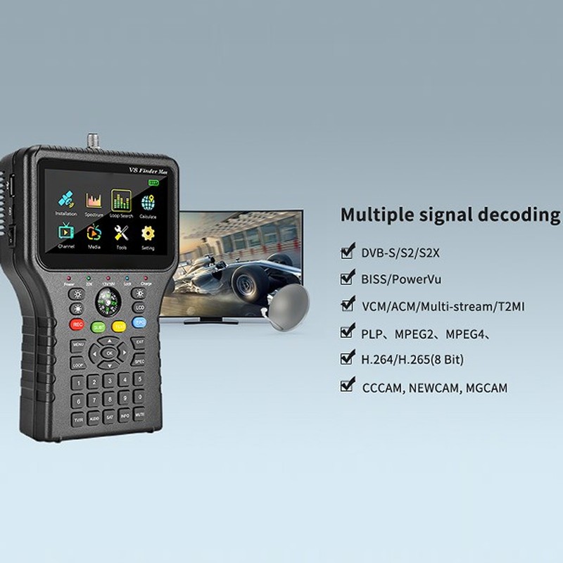 Satellite Finder with Compass Function 4000mAh 4.3in TFT LCD Display