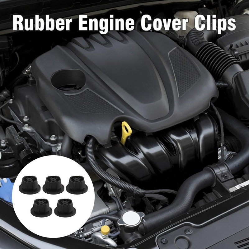 Pack of 5 rubber engine cover clips for engine cover,