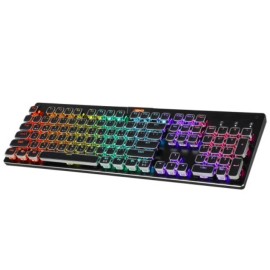 ABKO K840 Square Retro Axis Exchange Gaming Keyboard Black Brown Nonclick