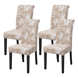 FORCHEER Dining Room Chair Covers for Dining Room Set of 4,Stretch Dining Chair Cover for Dining Room Kitchen Washable Removable(4Pack,Printed Geometric Pattern)